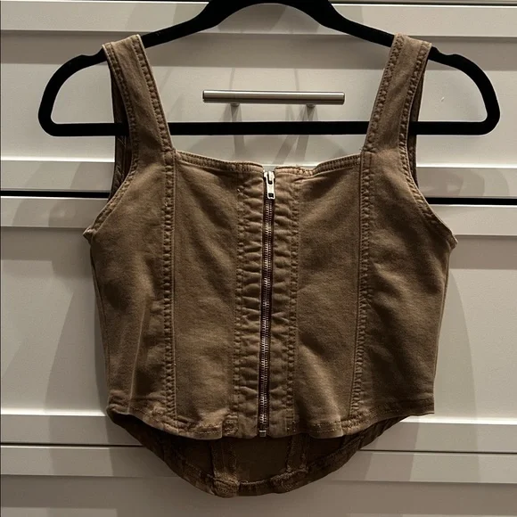 We The Free Brown Crop Tank Top - Picture 2 of 4